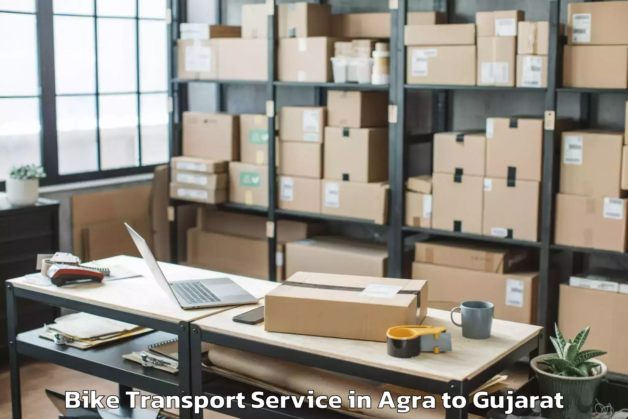 Comprehensive Agra to Abhilashi University Rajkot Bike Transport